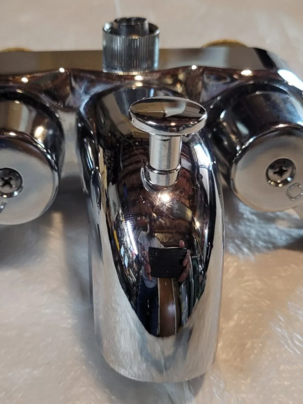 Spring House Diverter Bathcock Two-Handle Add-On Shower Chrome Plated